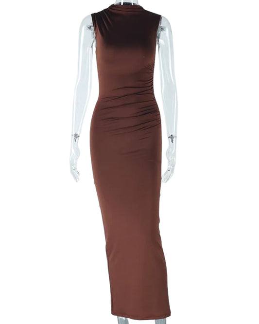Kim K Slim Maxi Dress - Brown